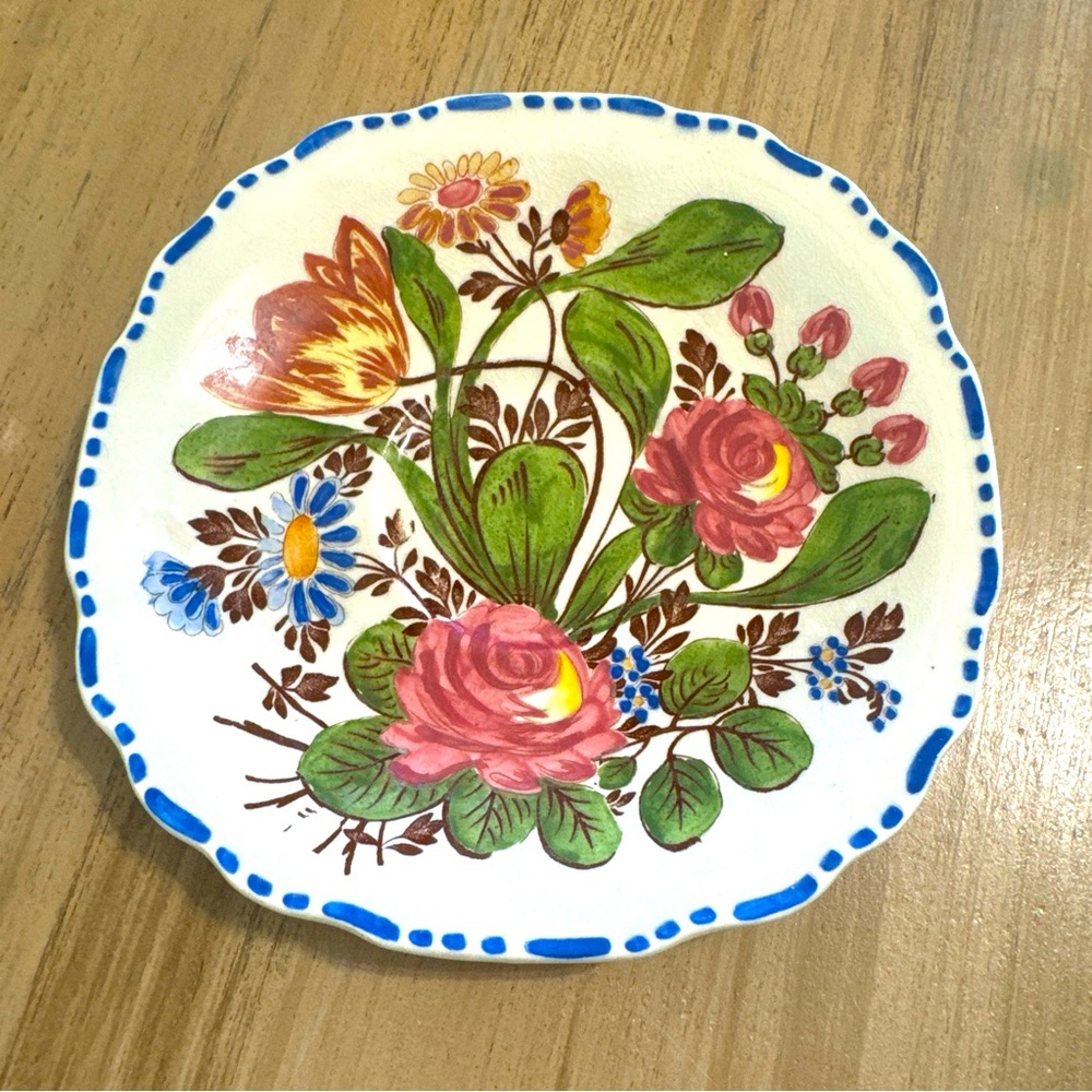 Myott Son & Co England Peasantry Floral Dessert Dish Vintage Trinket Plate 6”